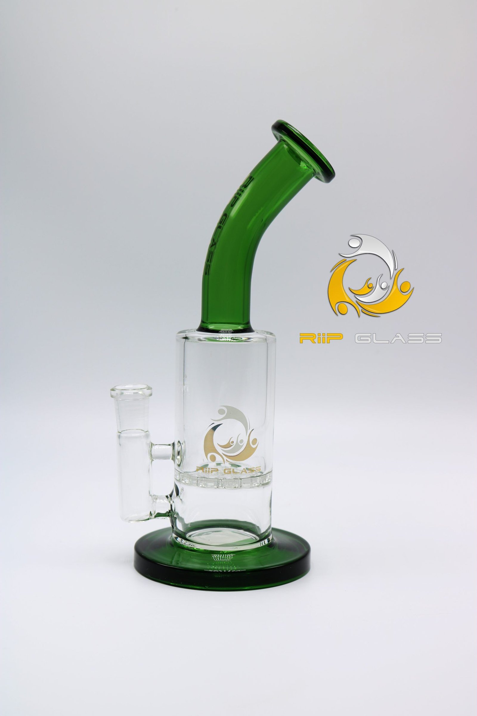 RIIP 9" HoneyComb, Bow Neck Water Pipe / BongIncludes (14mm Male Banger, 14mm Male Flower Bowl, Carb Cap, Pearls) NO. 1276 - Image 4