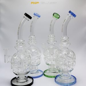 RIIP Glass Water Bubbler 12"  Eggosphere Matrix Perc Smoking Water Pipes HeadyIncludes (14mm Male Banger, 14mm Male Flower Bowl, Carb Cap, Pearls) NO. WP-1478